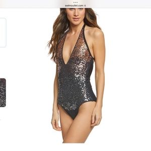 LUXE  NWOT SEEQUEEN SWIM SPARKLE SMALL